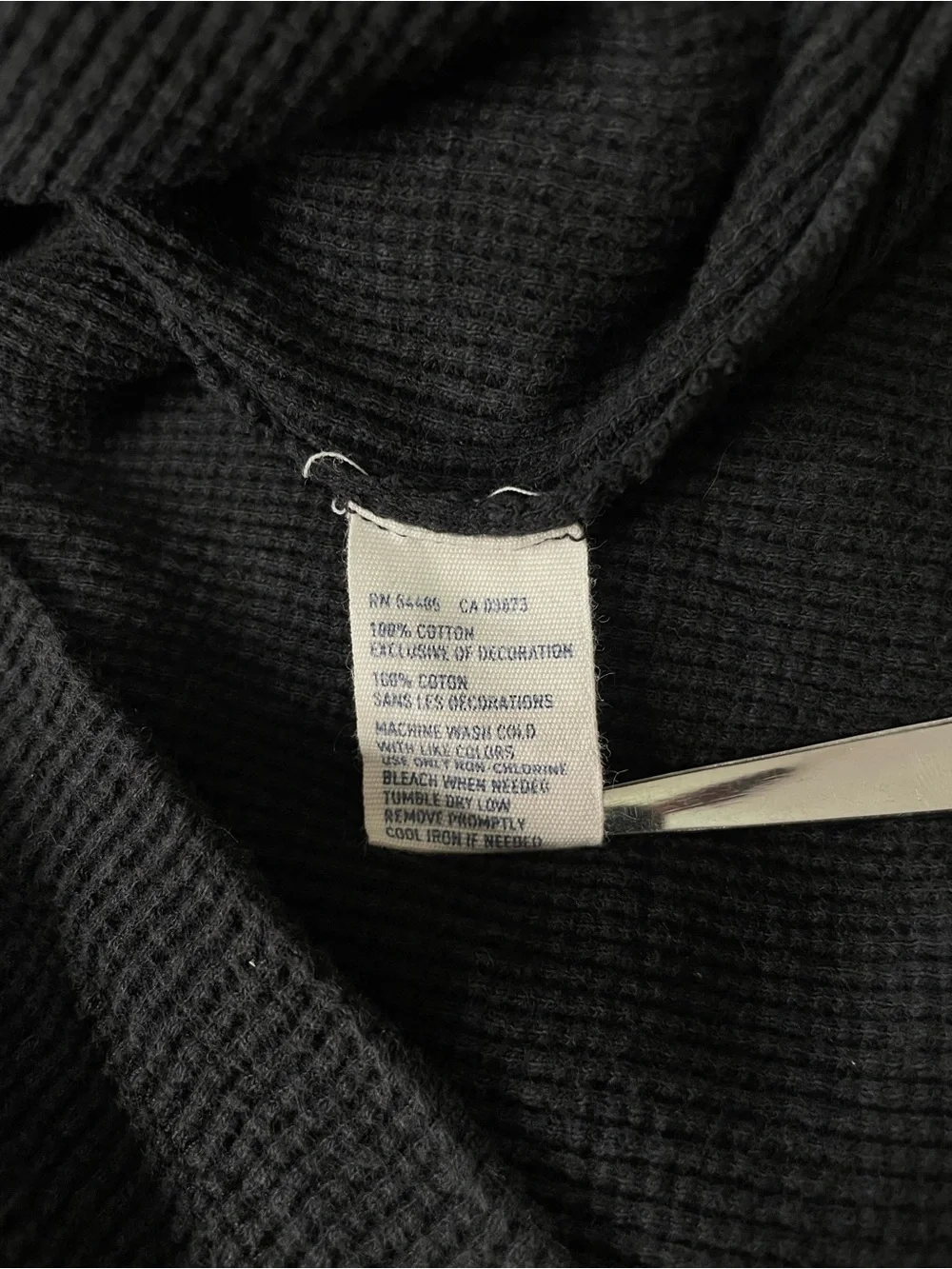 American Eagle Outfitters Men’s Black Thermal Long-Sleeve Sweater Sz Large
